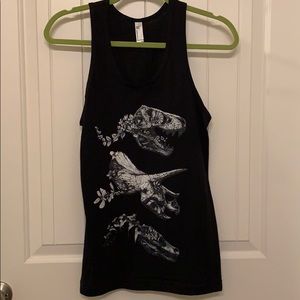 Blank American Apparel Dinosaur Flower Tank Top